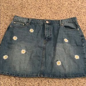 Embroidered Mini Jean Skirt!